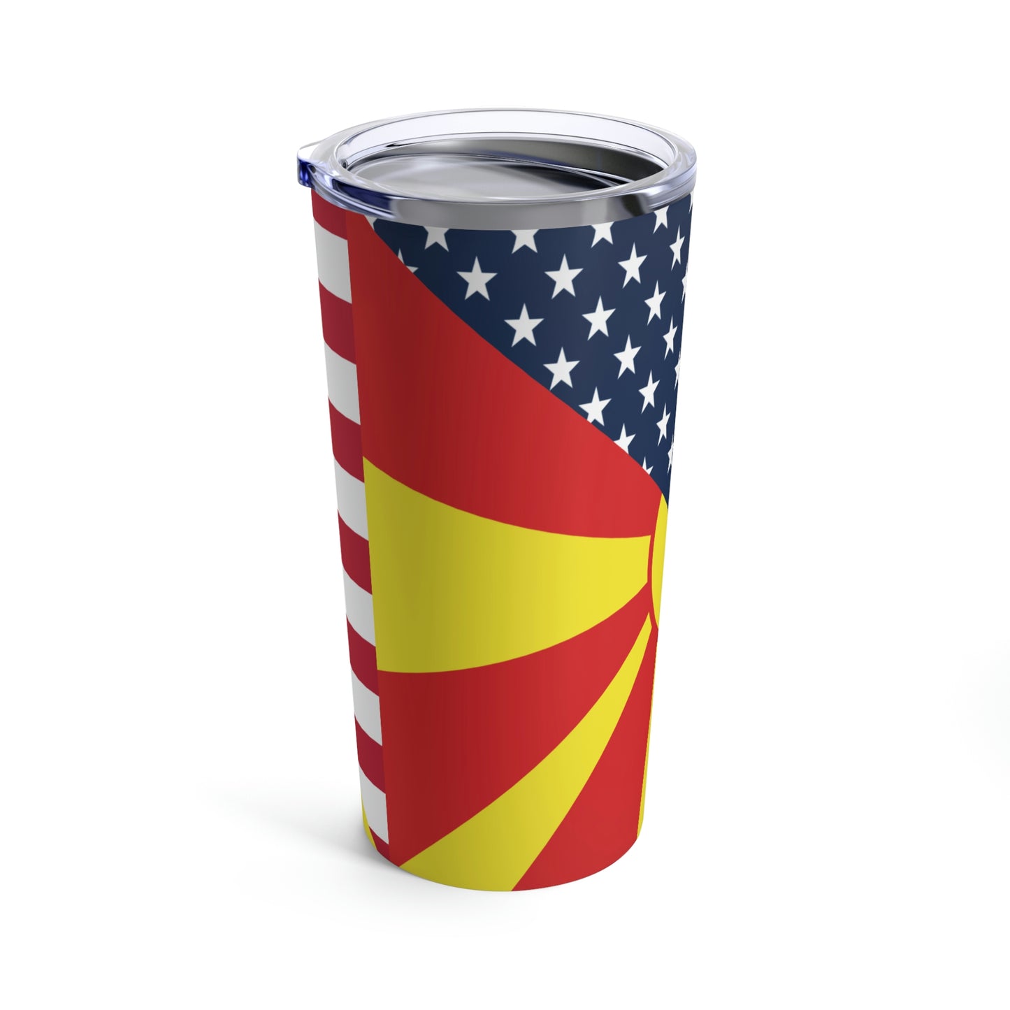 North Macedonia American Flag Half Macedonian USA Tumbler 20oz