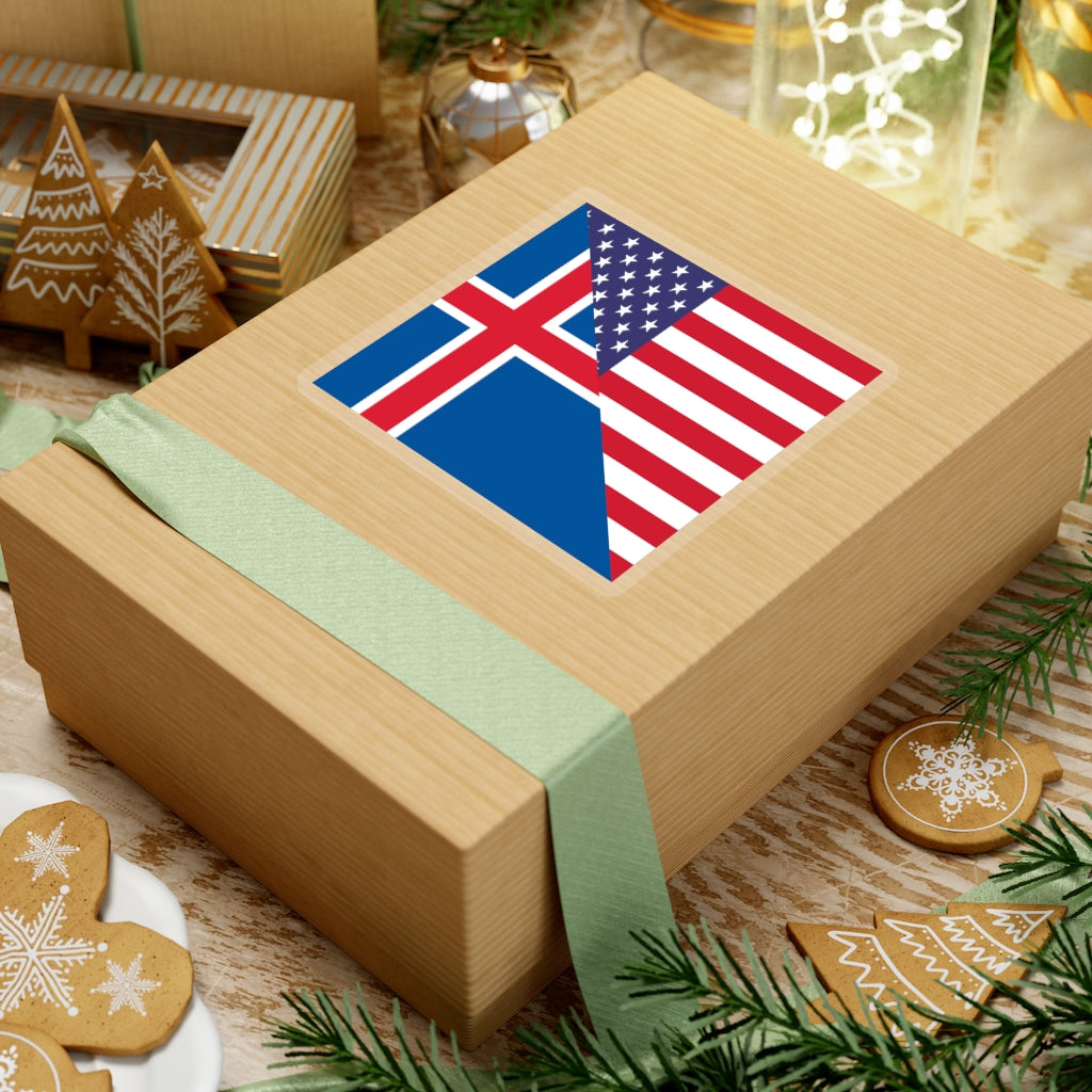 Icelander American Flag Sticker | Iceland USA Stickers