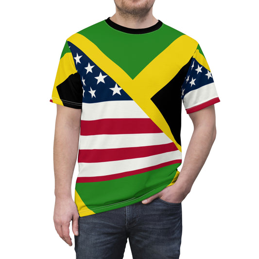 Jamaican American Unisex AOP Cut & Sew Tee | Jamaica USA