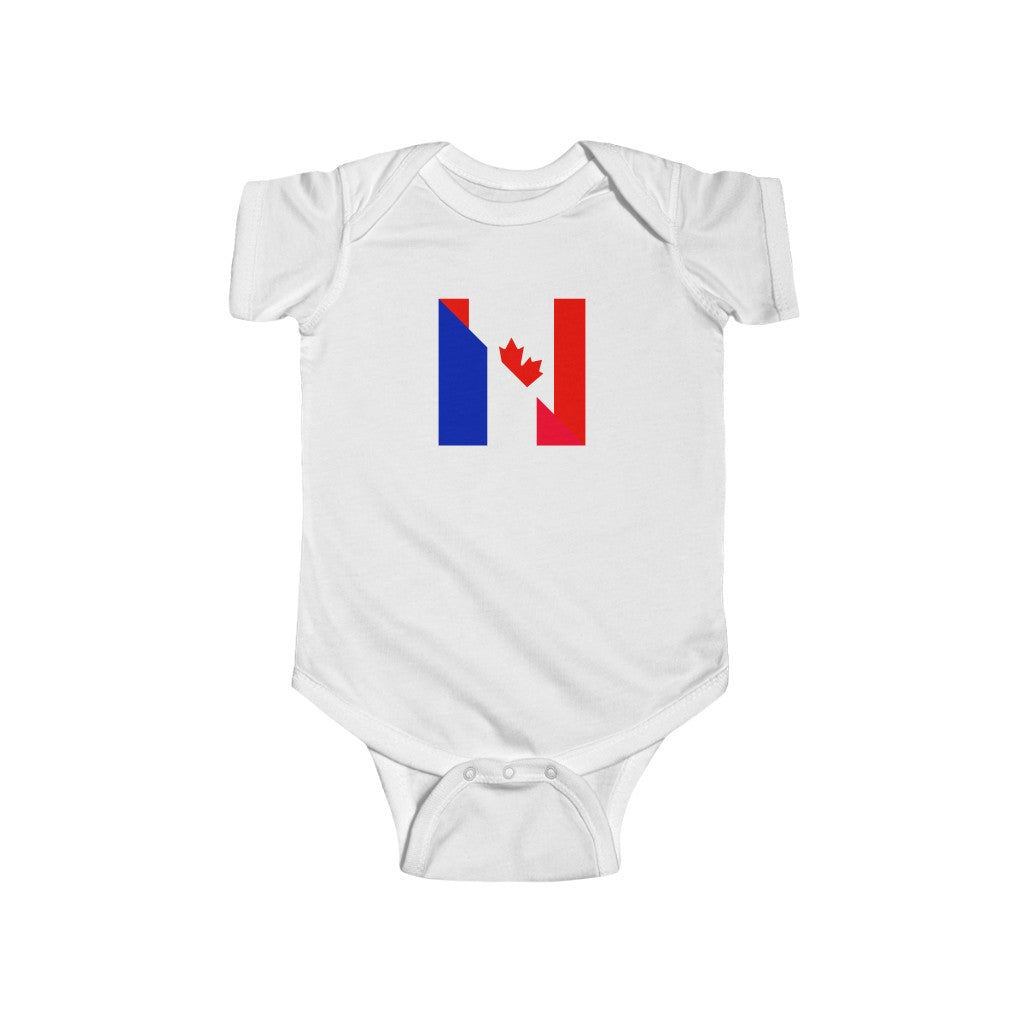 French Canadian Flag Baby Bodysuit | Canada France Newborn Clothes