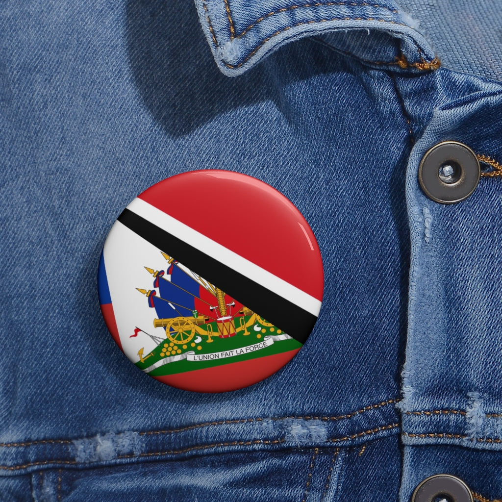 Trinidadian Haitian Flag Pin Button | Trinidad Haiti