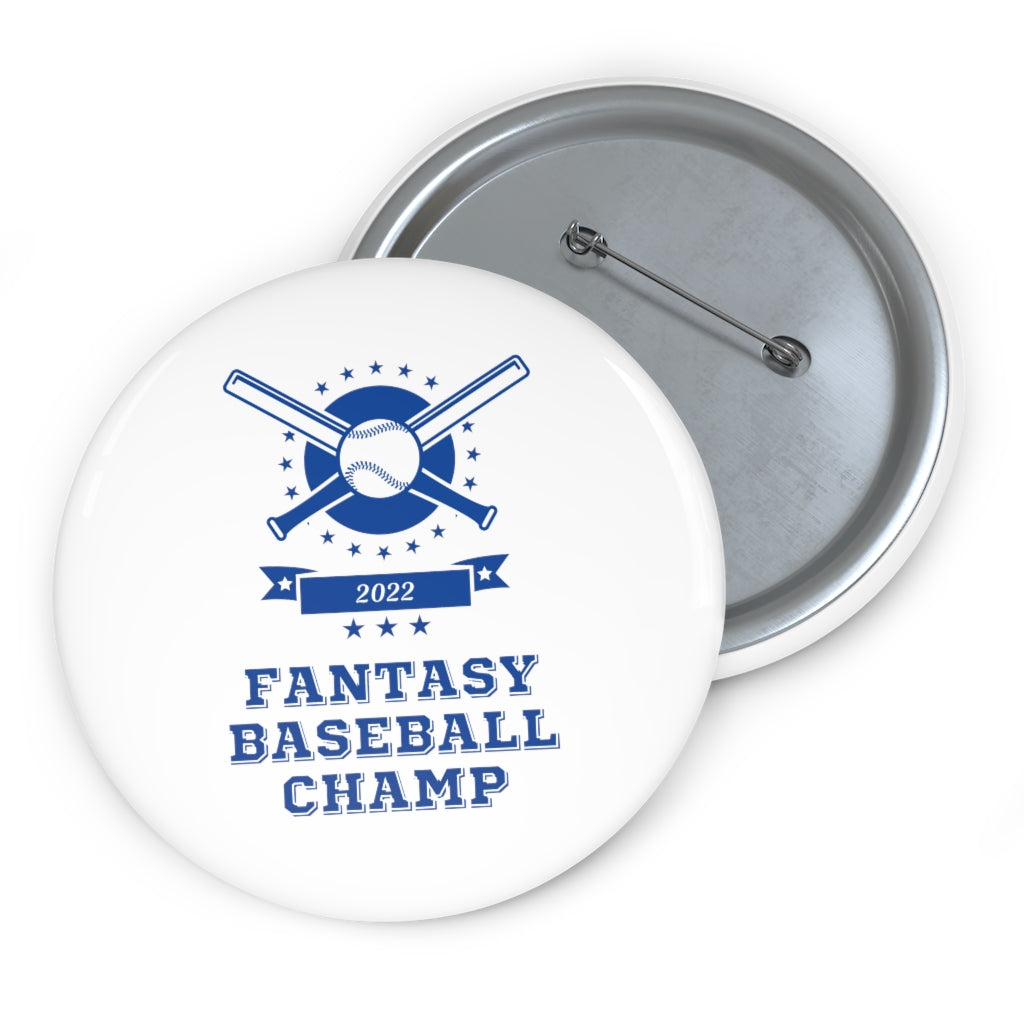 Fantasy Baseball Champ 2022  | White Pin Button Fantasy Sports