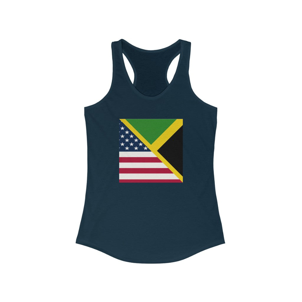 Women’s Jamaican American Flag Racerback Tank Top | Jamaica USA Shirt