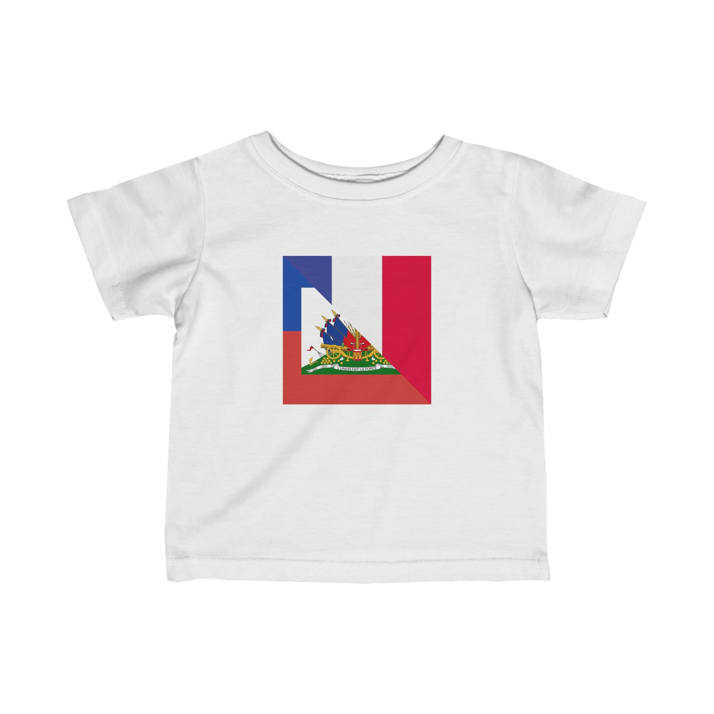 Infant Haitian French Flag Half Haiti France Toddler Tee Shirt