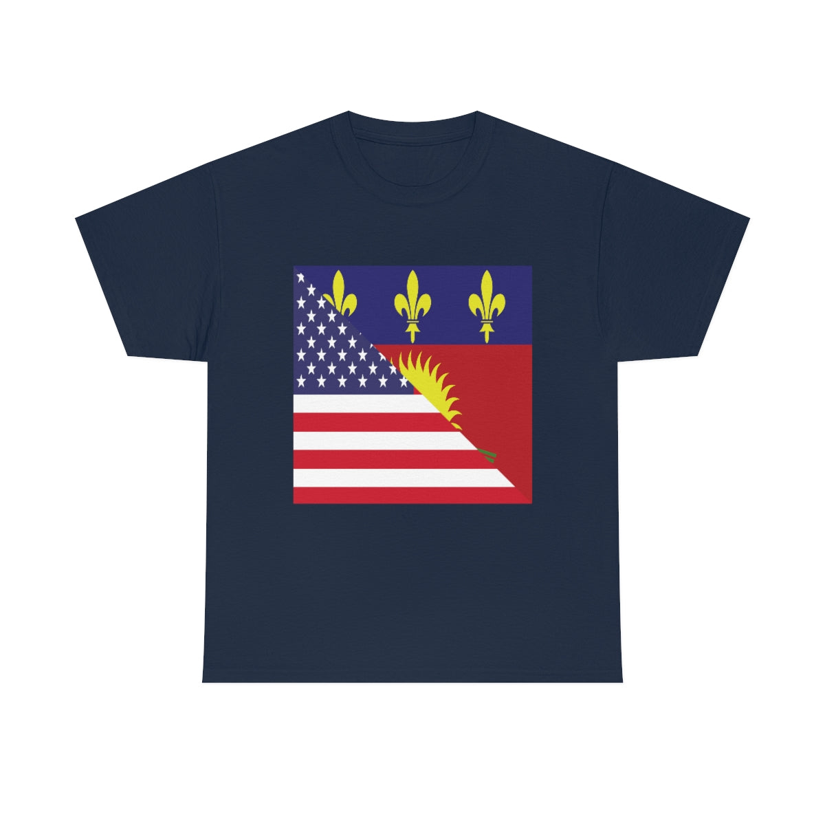 Guadeloupe American Flag Half Guadeloupean USA T-Shirt | Unisex Tee Shirt