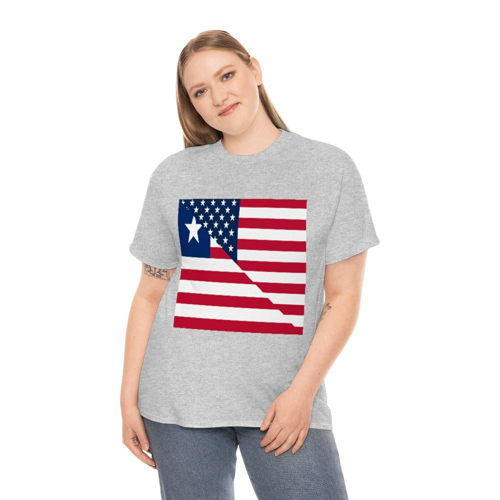 Liberian American Flag Tee Shirt | Unisex Liberia USA Tshirt