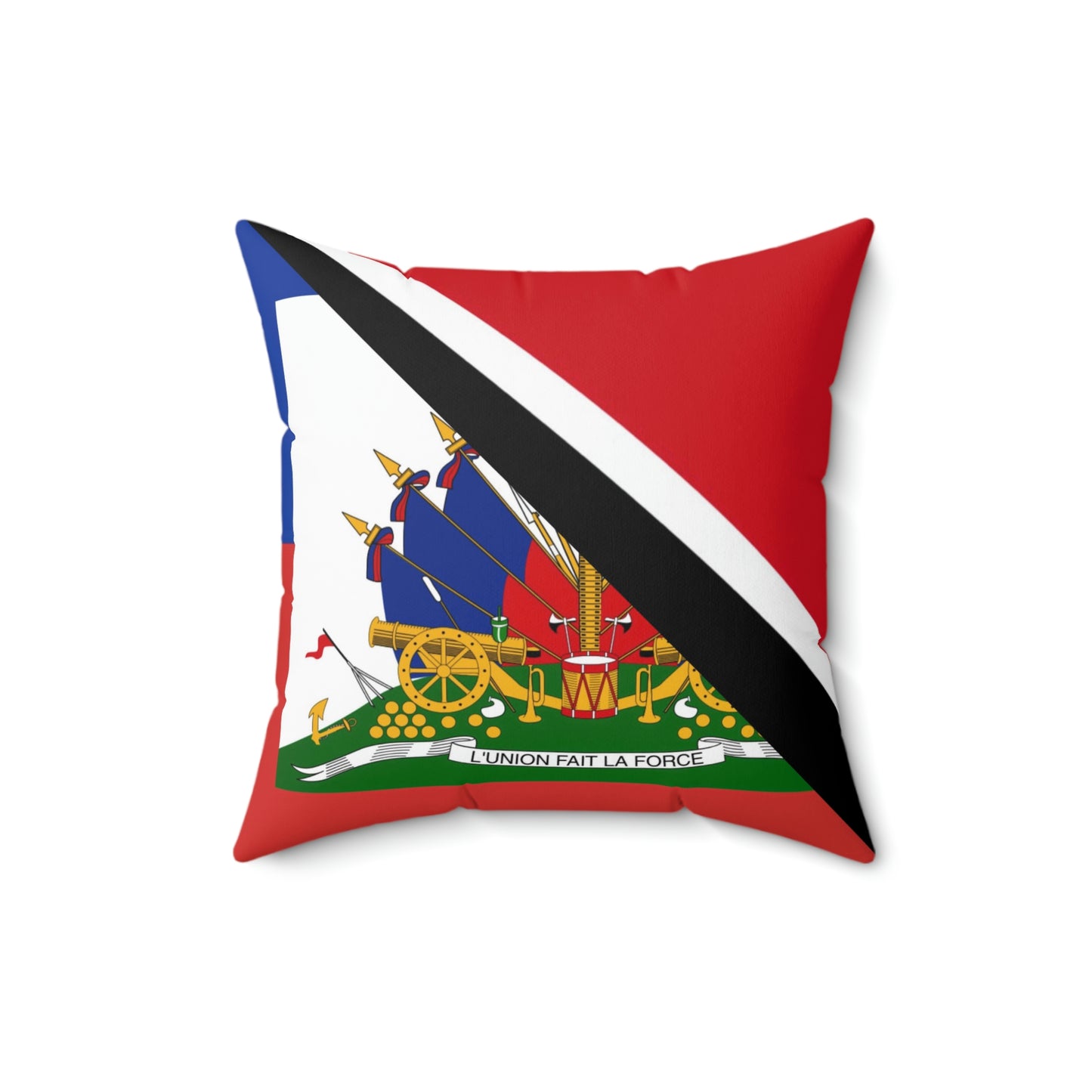 Haitian Trinidad and Tobago Flag Haitian Trini Spun Polyester Square Pillow