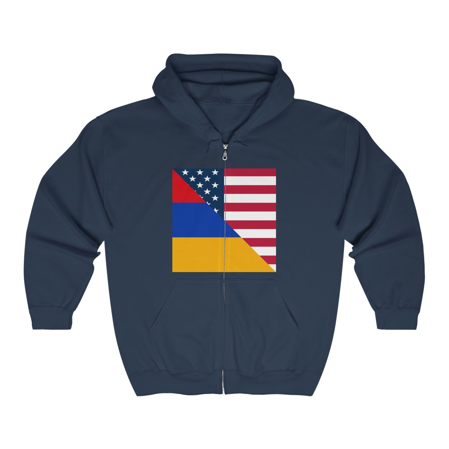 Armenian American Flag Armenia USA Zip Hoodie | Hooded Sweatshirt