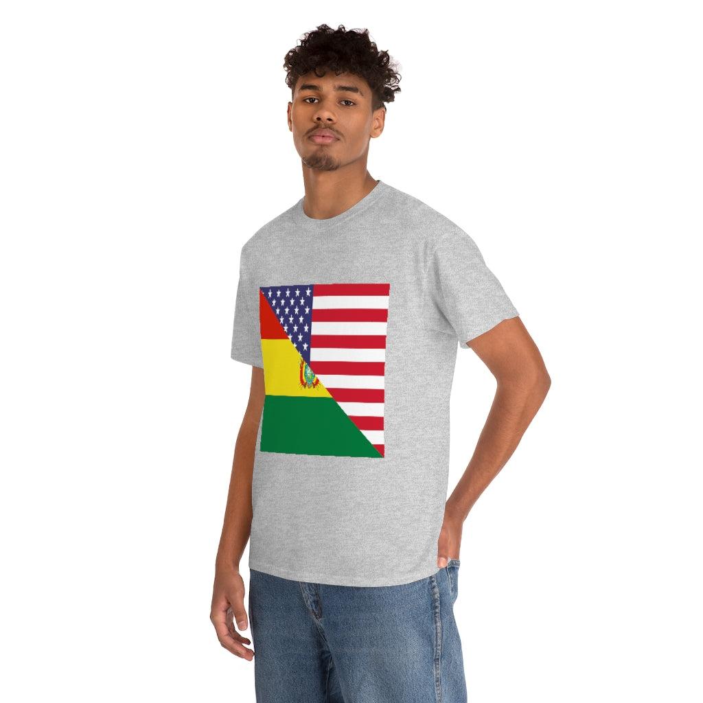 Bolivia American Flag Tee Shirt | Bolivian USA Tshirt