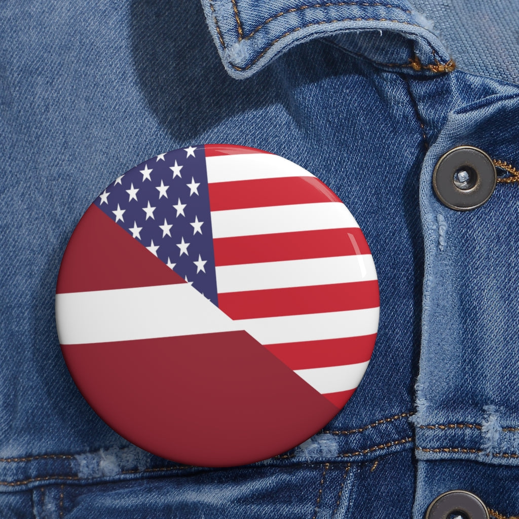 Latvian American Flag Pin Button | Latvia USA Pins