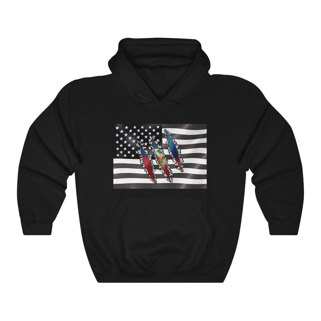 Haitian-American Flag Hoodie | Haiti US Ayiti Men Women Pullover