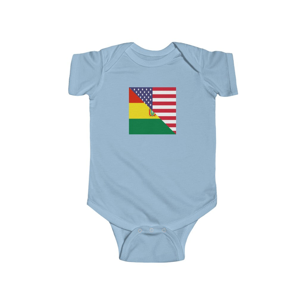 Bolivian American Flag Baby Bodysuit | Bolivia USA Newborn Boy Girl