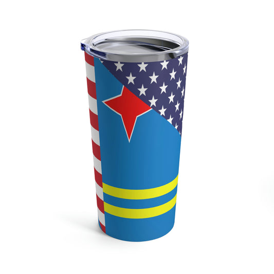 Aruba American Flag Aruban USA Tumbler 20oz