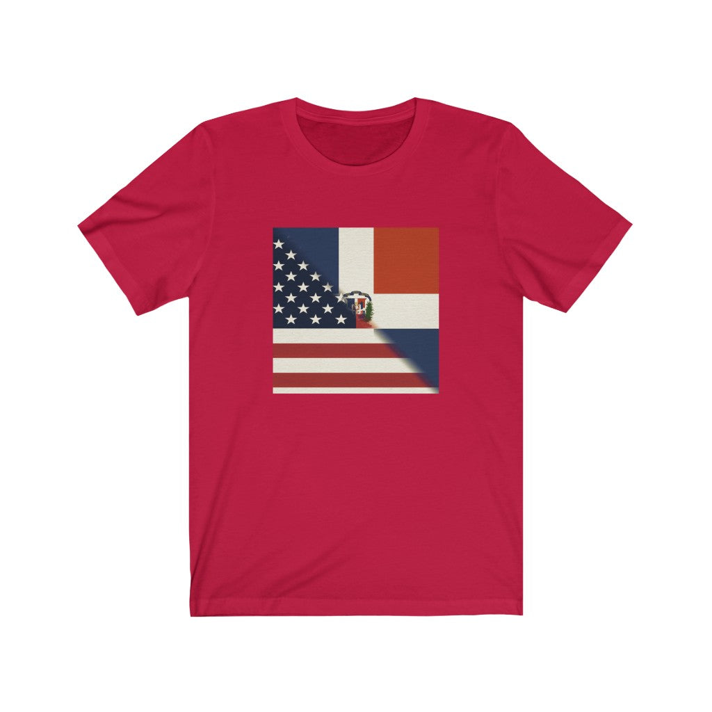 Half Dominican Republic American Flag Tee