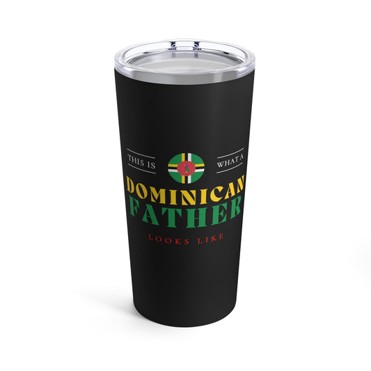 Dominican Father Looks Like Dominica Flag Fathers Day Tumbler 20oz Beverage Container