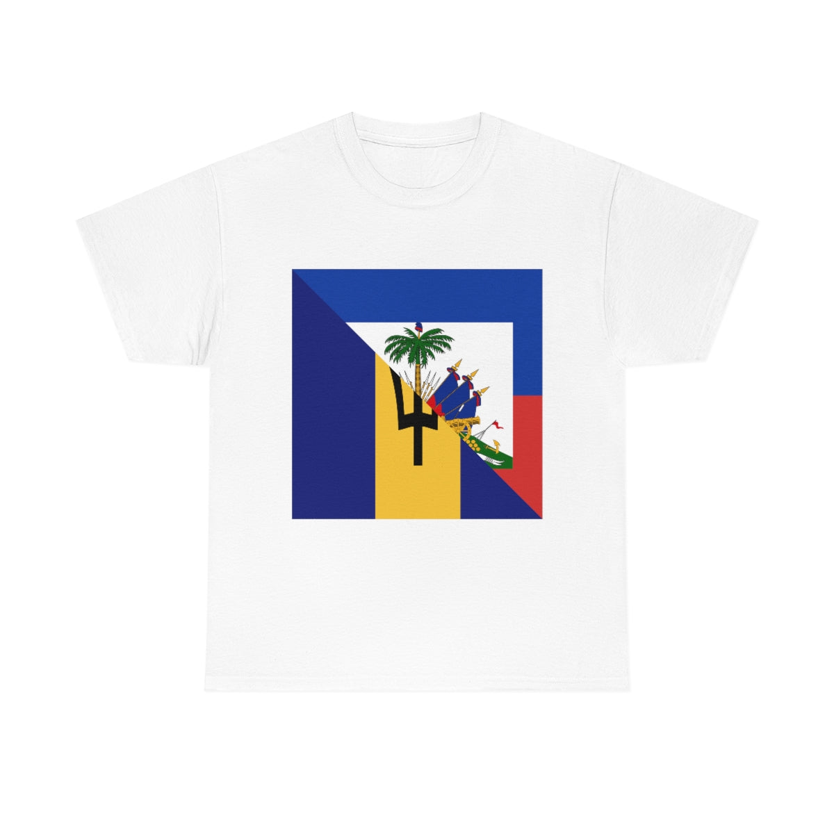 Bajan Haitian Flag Tee Shirt | Unisex Barbados Haiti USA Tshirt