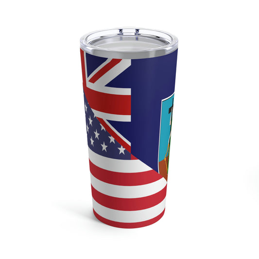 Montserrat American Flag Half Montserratian USA Tumbler 20oz Beverage Container