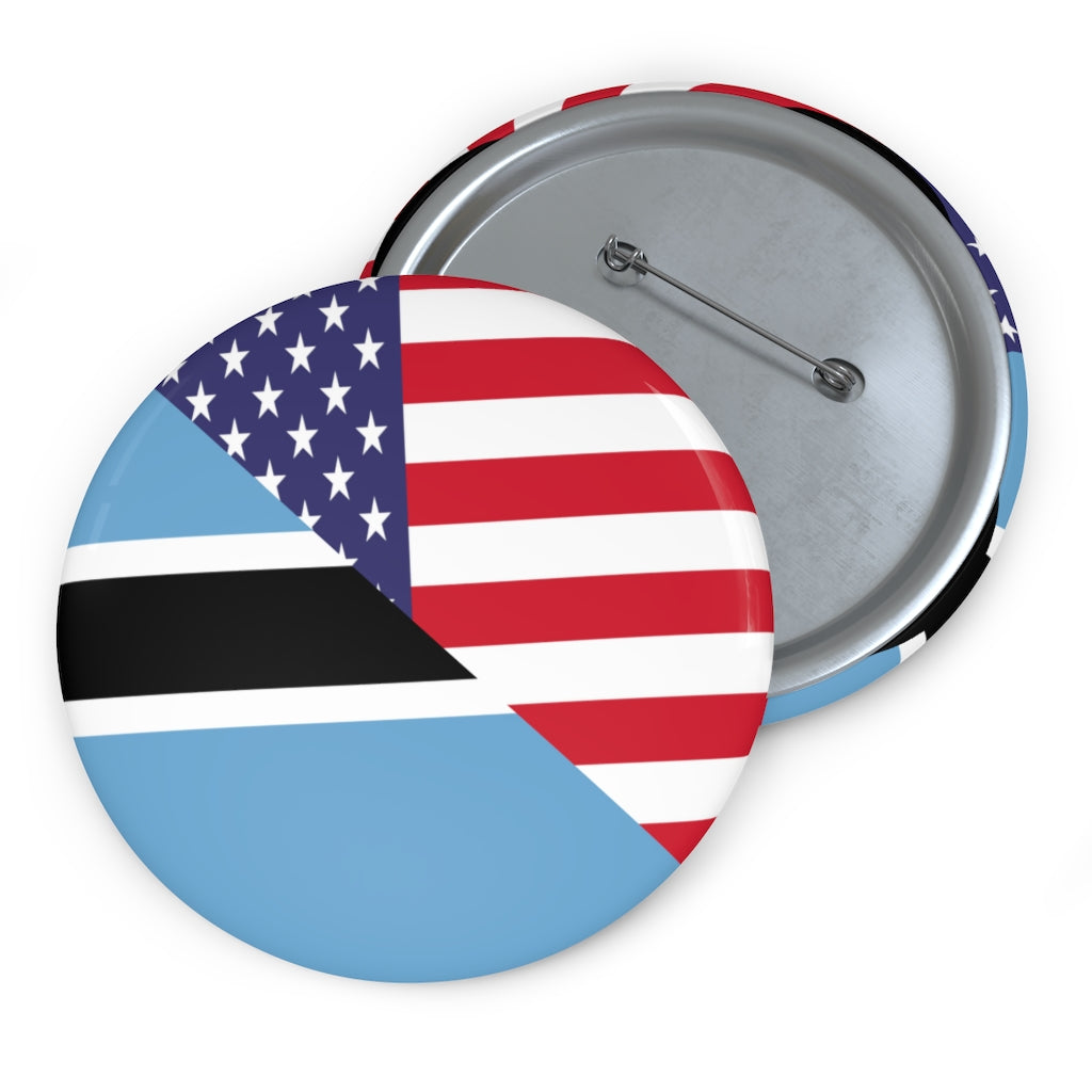 Botswana American Flag Pin Button | Motswana USA Pins