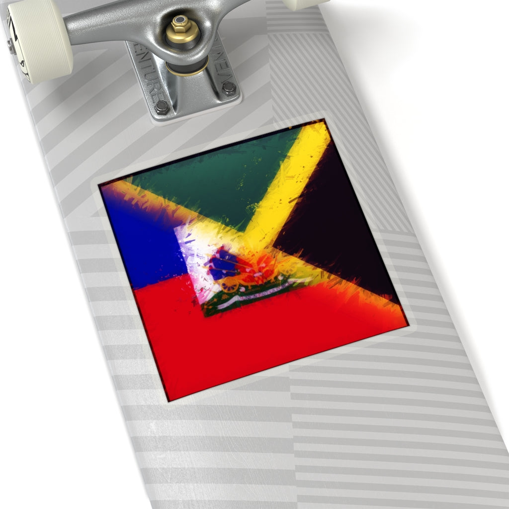 Haitian-Jamaican Flag Sticker