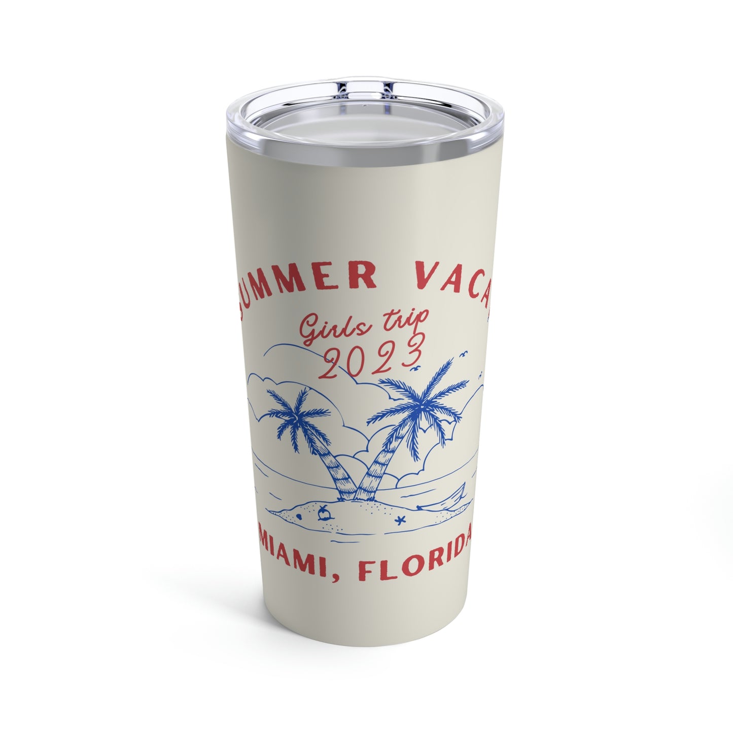 Summer Vacation 2023 Miami Florida Tumbler 20oz Beverage Container