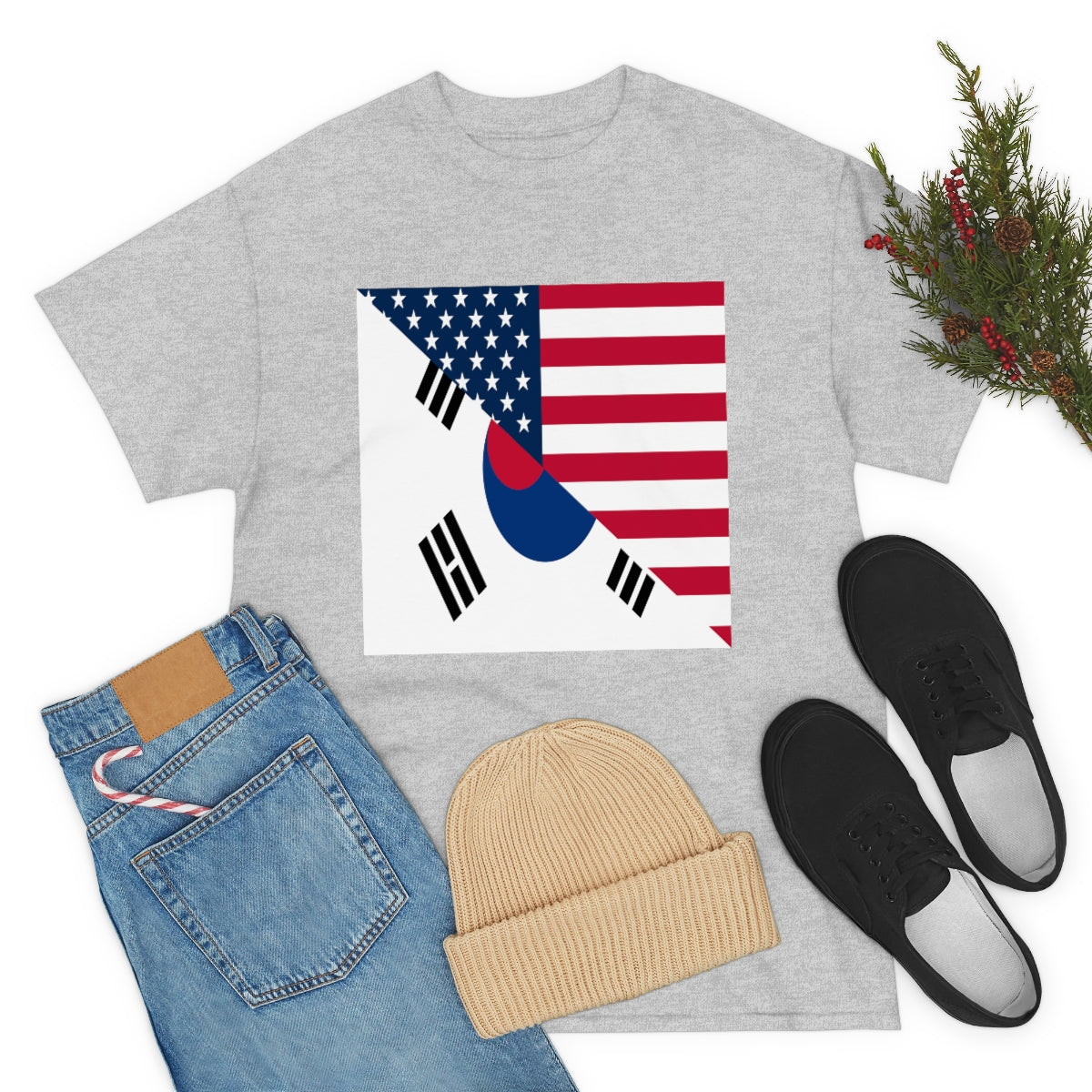 South Korean American Flag Half South Korea USA T-Shirt | Unisex Tee Shirt