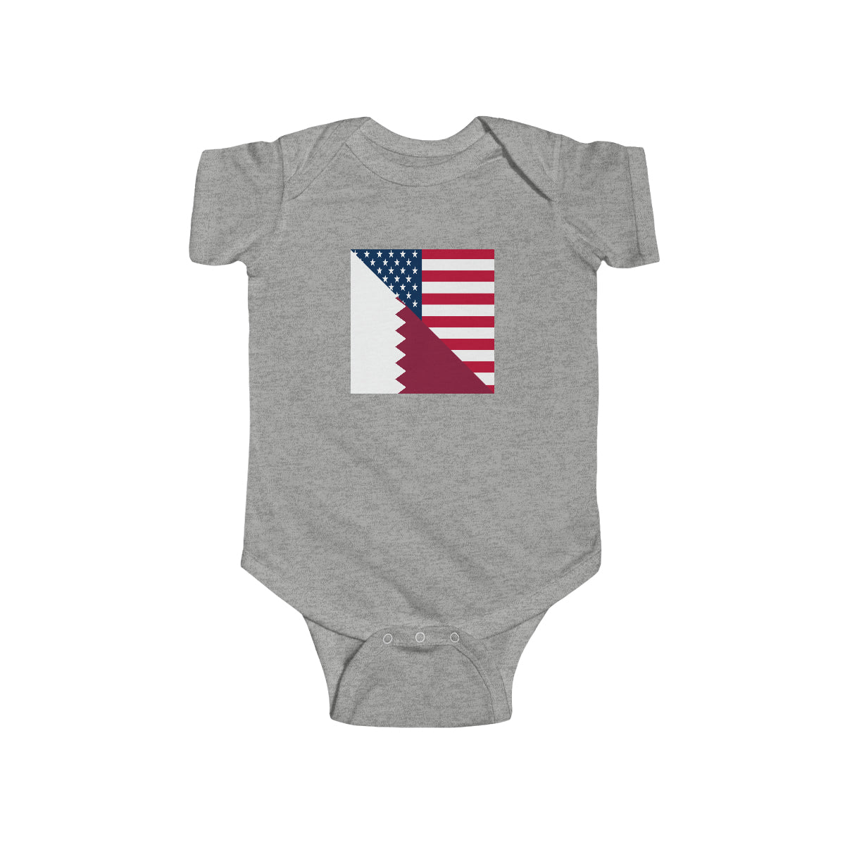 Qatar American Flag Half Qatari USA Baby Bodysuit | Newborn Boy Girl