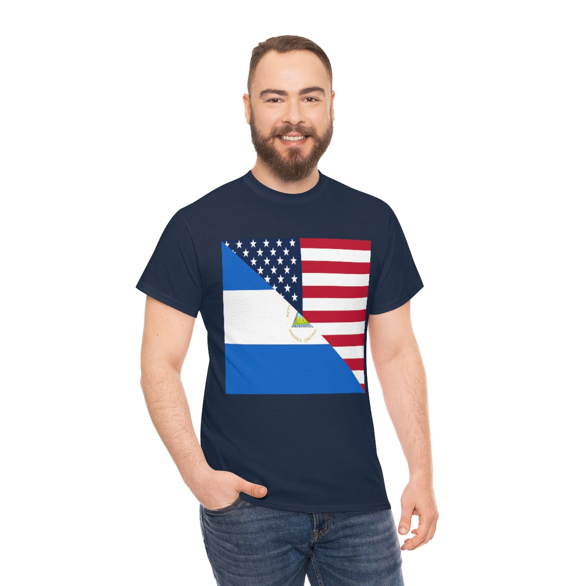 Nicaraguan American Flag Half Nicaragua USA T-Shirt | Unisex Tee Shirt