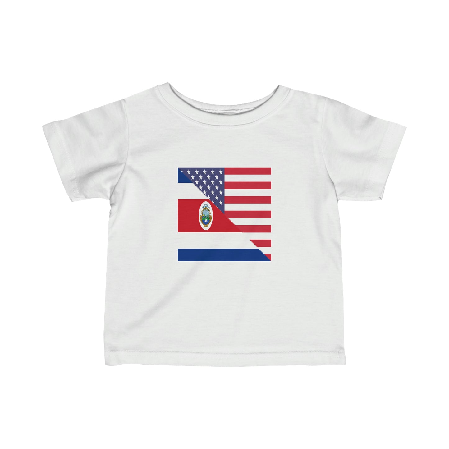 Infant Costa Rican American Flag USA Toddler Tee Shirt