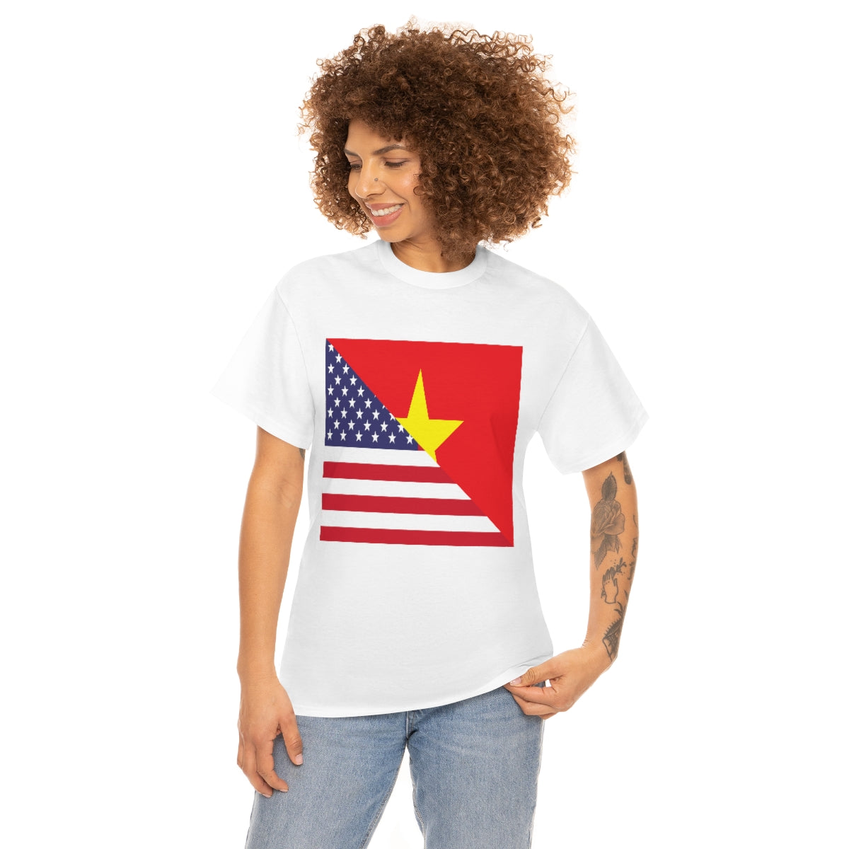 Vietnamese American Flag Half Vietnam USA T-Shirt | Unisex Tee Shirt