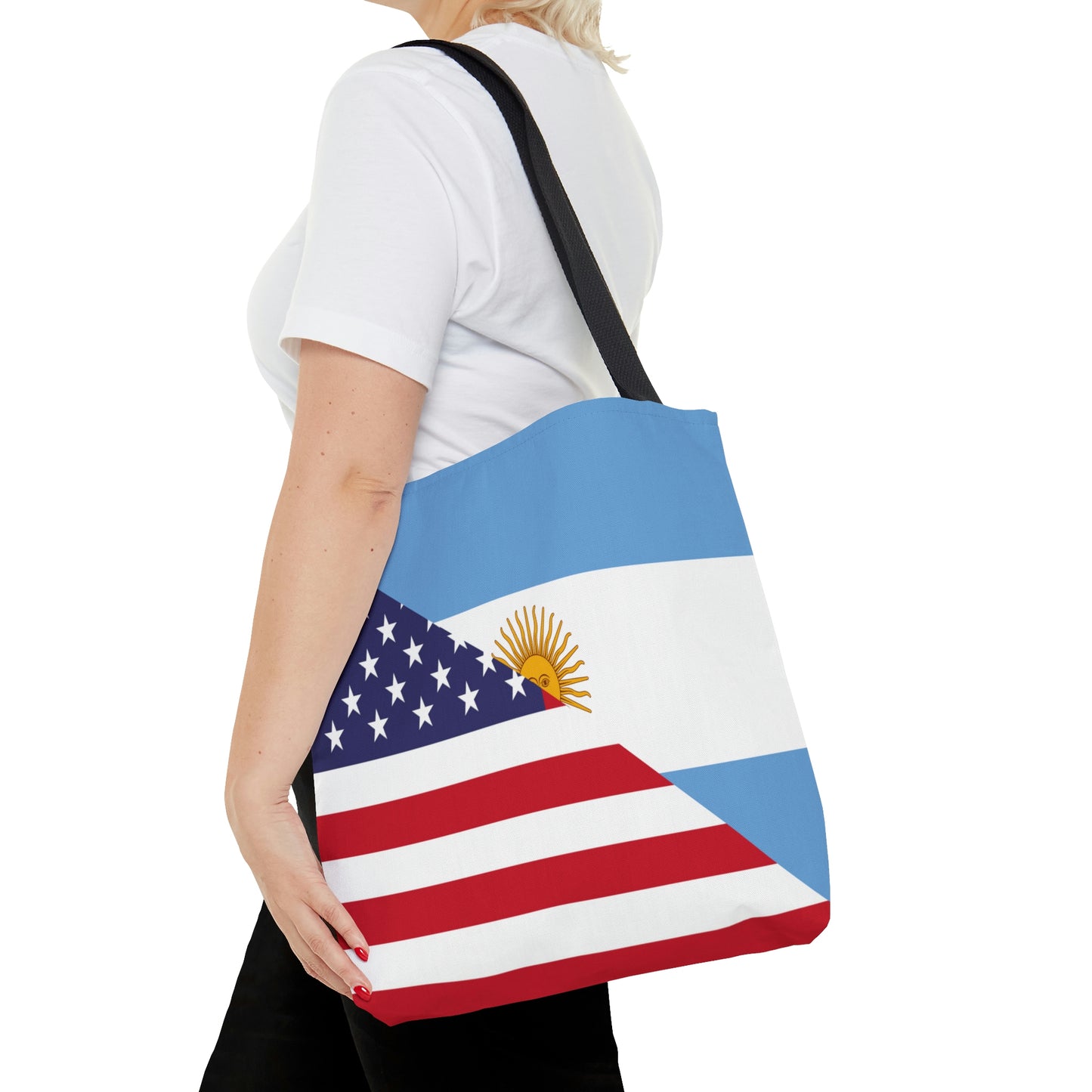 Argentina American Flag Argentinian USA Half Tote Bag | Shoulder Bag