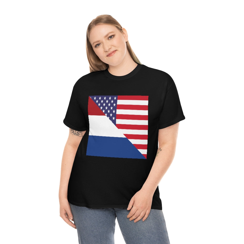 Dutch American Flag Tee Shirt | Unisex Netherlands USA Tshirt