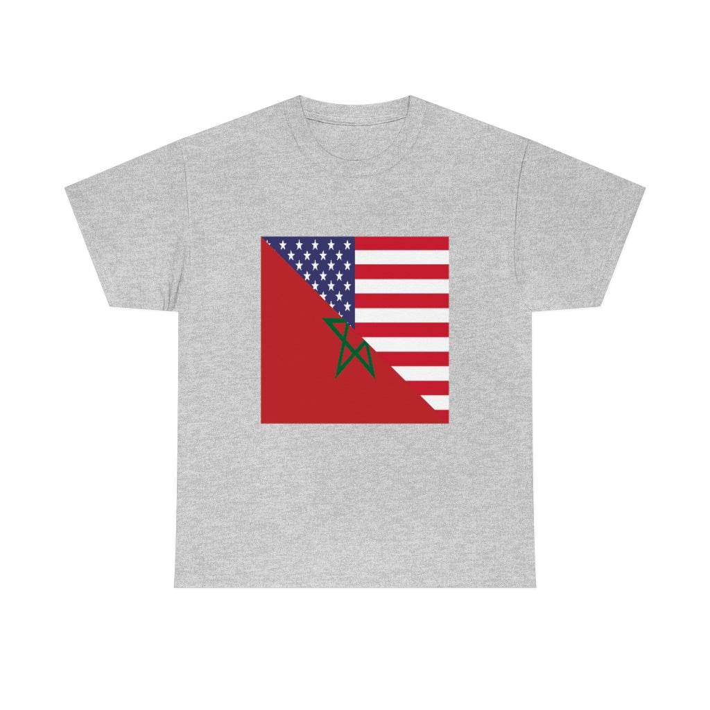 Moroccan American Flag Tee Shirt | Morocco USA Tshirt