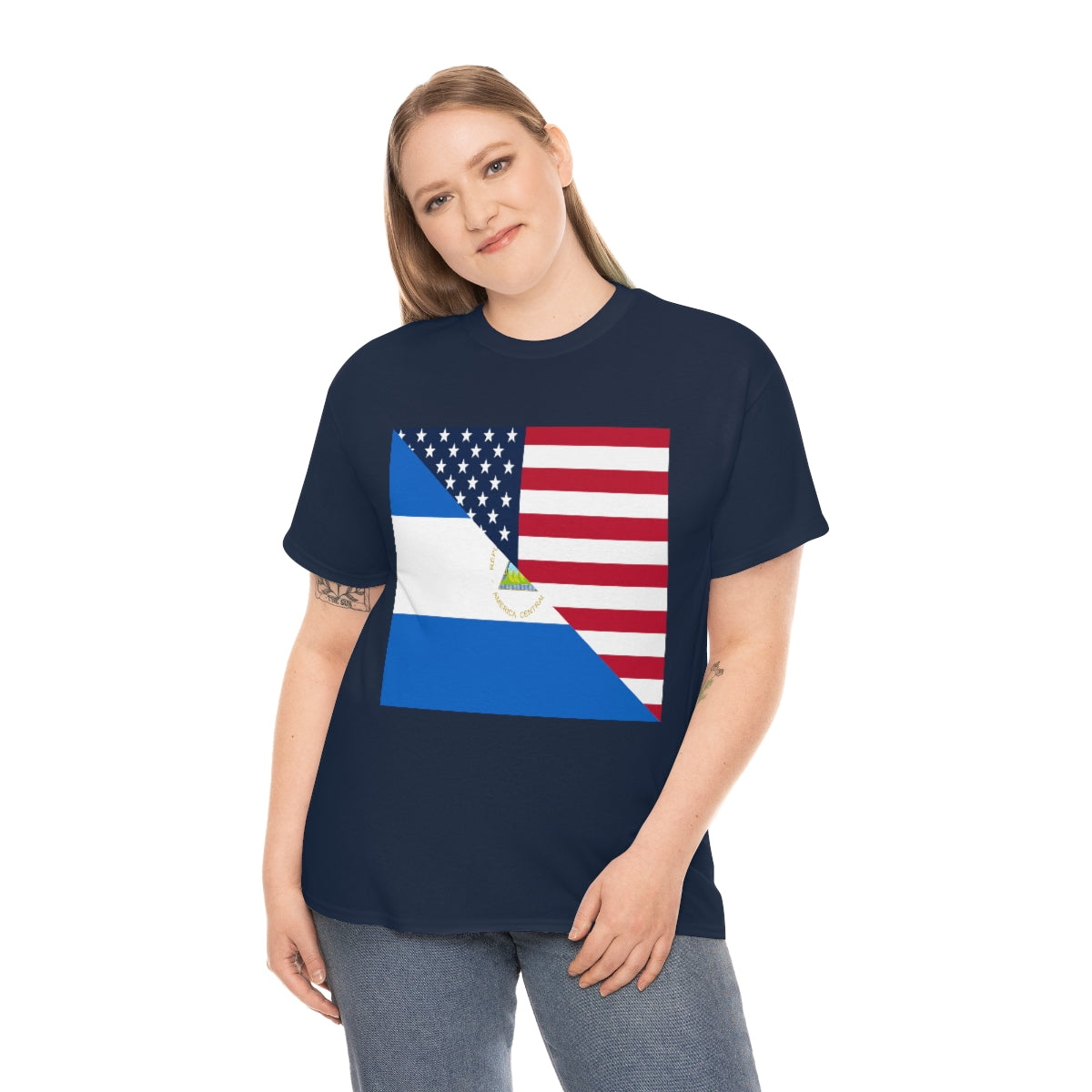 Nicaragua American Flag T-Shirt | Unisex Nicaraguan USA Tee Shirt