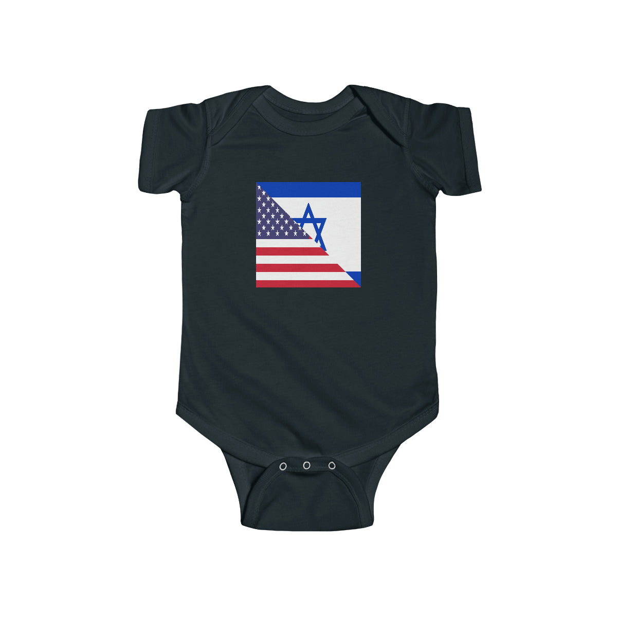 Israel American Flag Half Israeli USA Baby Bodysuit | Newborn Boy Girl