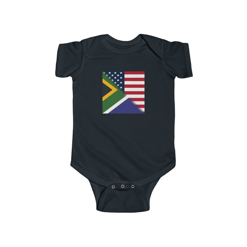 South Africa America Flag Baby Bodysuit | USA South African