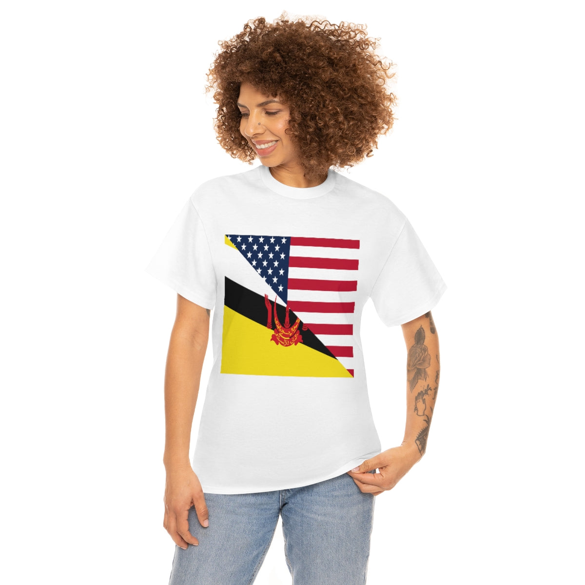 Brunei American Flag Half Bruneian USA T-Shirt | Unisex Tee Shirt