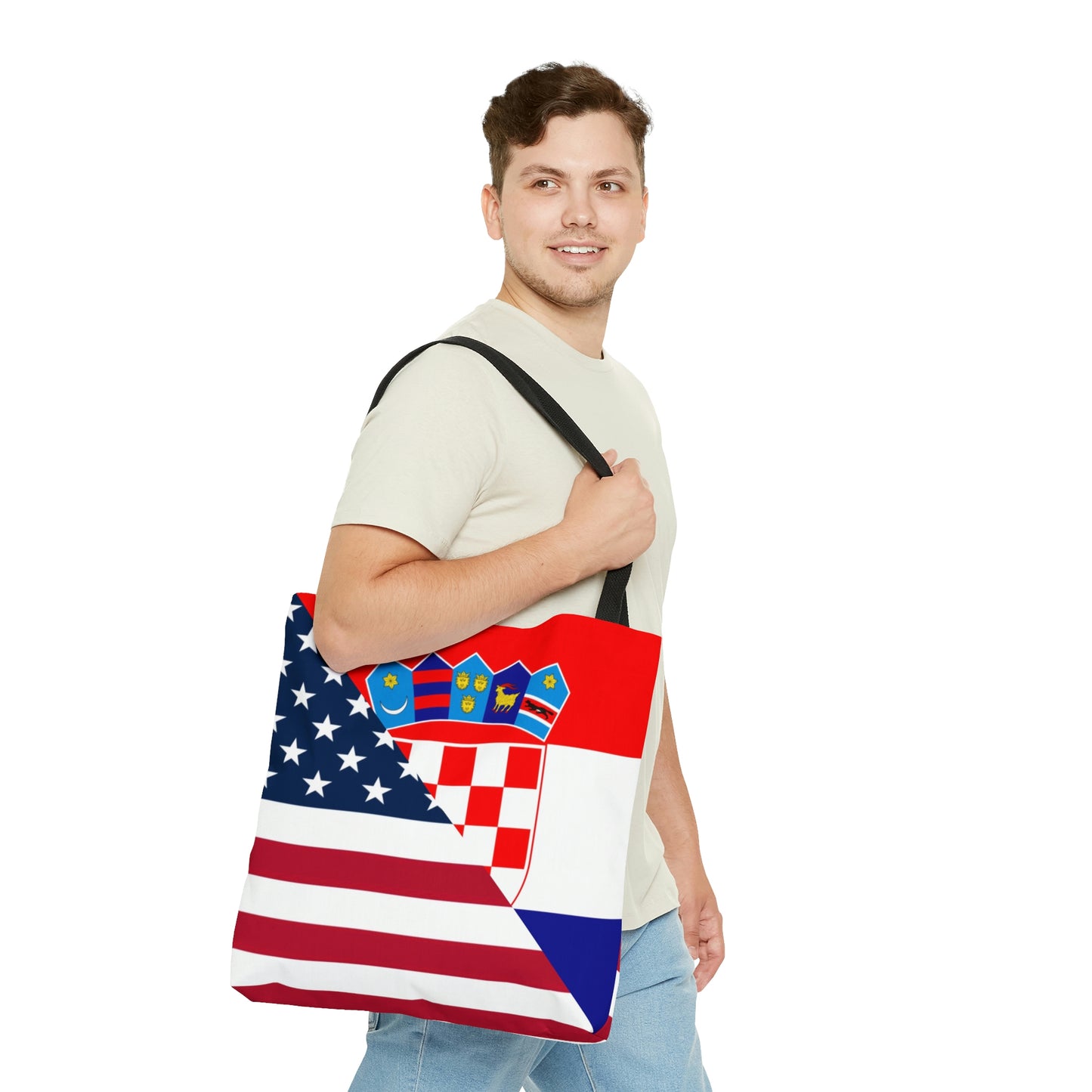 Croatian American Flag Croatia USA Tote Bag | Shoulder Bag