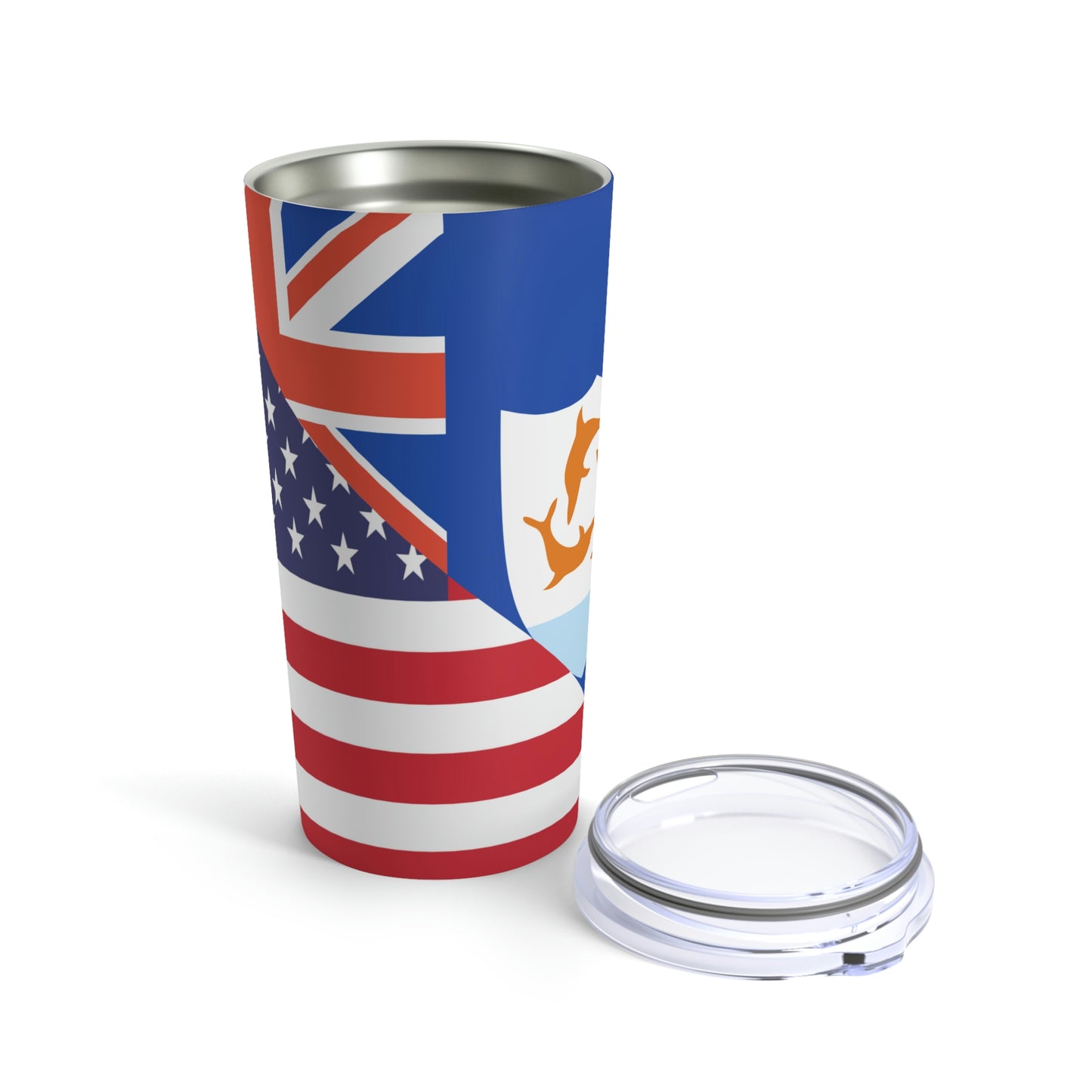 Anguillan American Flag Anguilla USA Tumbler 20oz