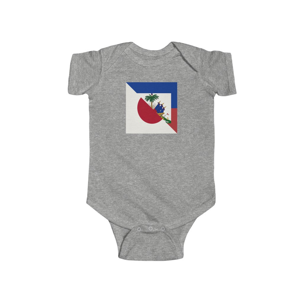 Baby Half Haitian-Japanese Flag | Haiti Japan Baby Boy Girl Outfit