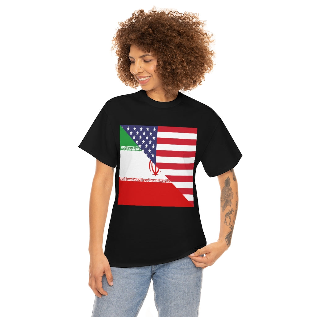 Iran American Flag Tee Shirt | Unisex Iranian USA Tshirt