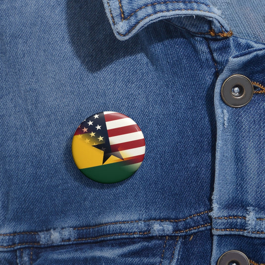 Ghana America Flag Pin Button | USA Ghanaian African