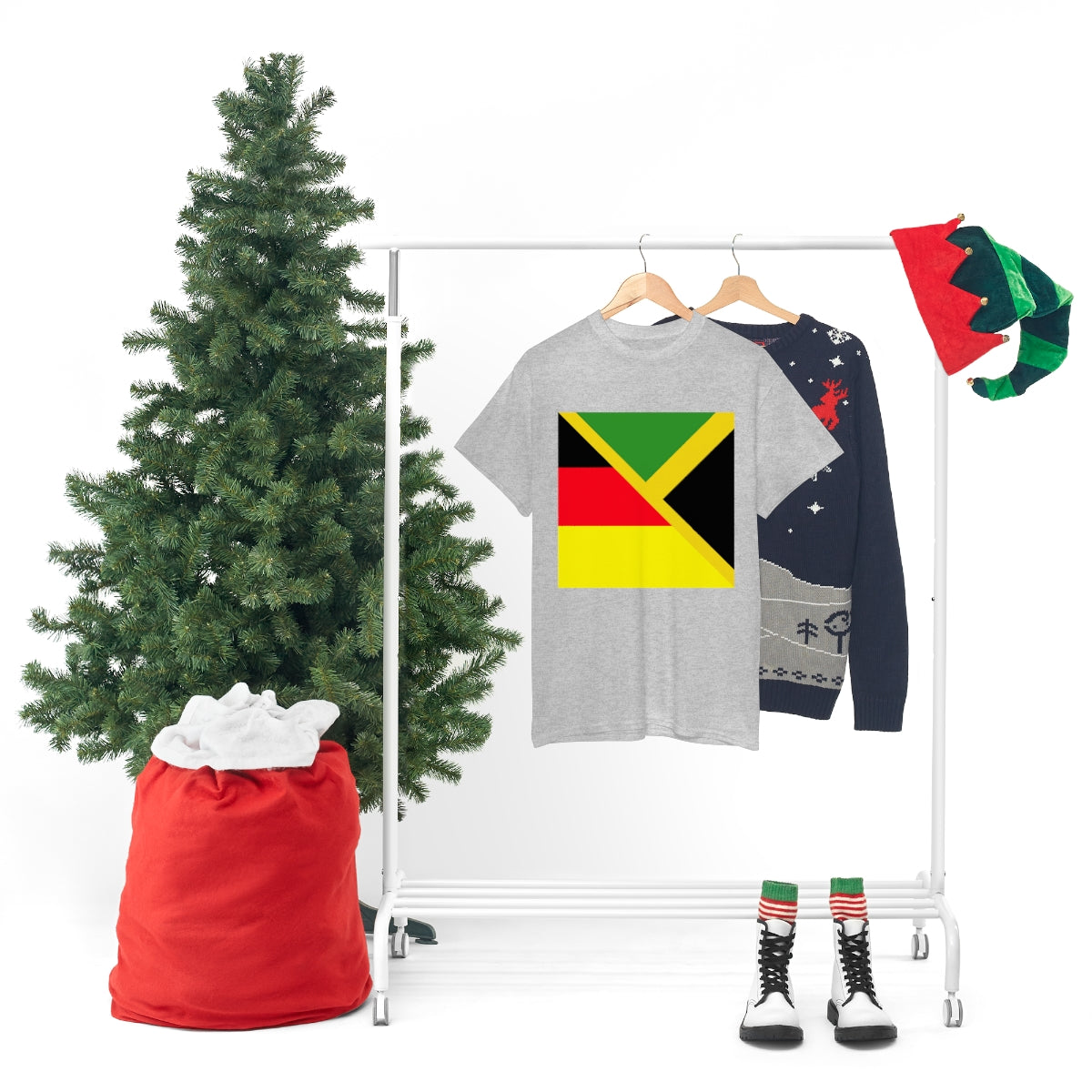 Jamaican German Flag Tee Shirt | Unisex Jamaica Germany USA Tshirt