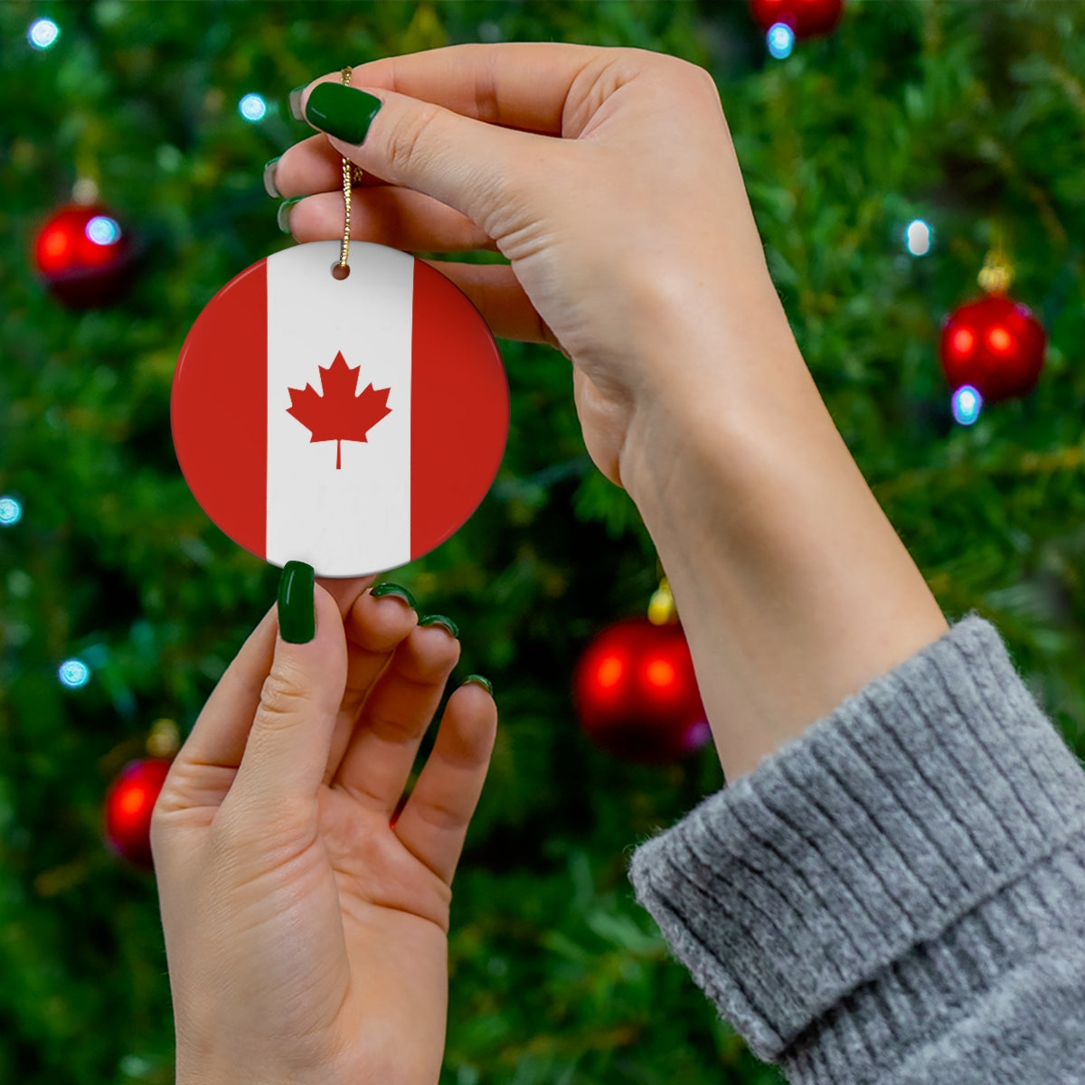 Canada Flag Ceramic Ornaments | Canadian Christmas Tree