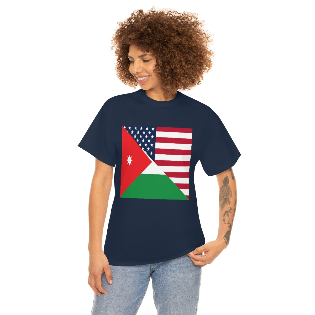 Jordan American Flag Half Jordanian USA T-Shirt | Unisex Tee Shirt