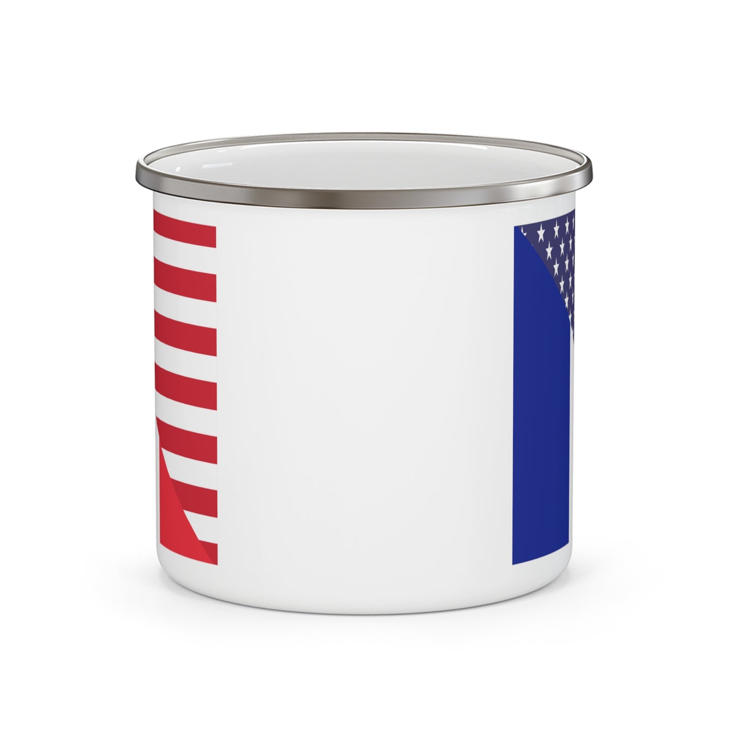 French American Flag France USA 12oz Enamel Mug