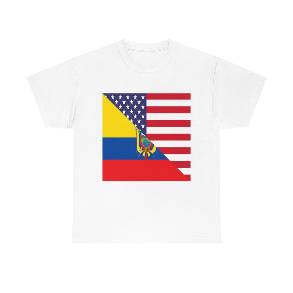 Ecuadorian American Flag Tee Shirt | Unisex Ecuador USA Tshirt