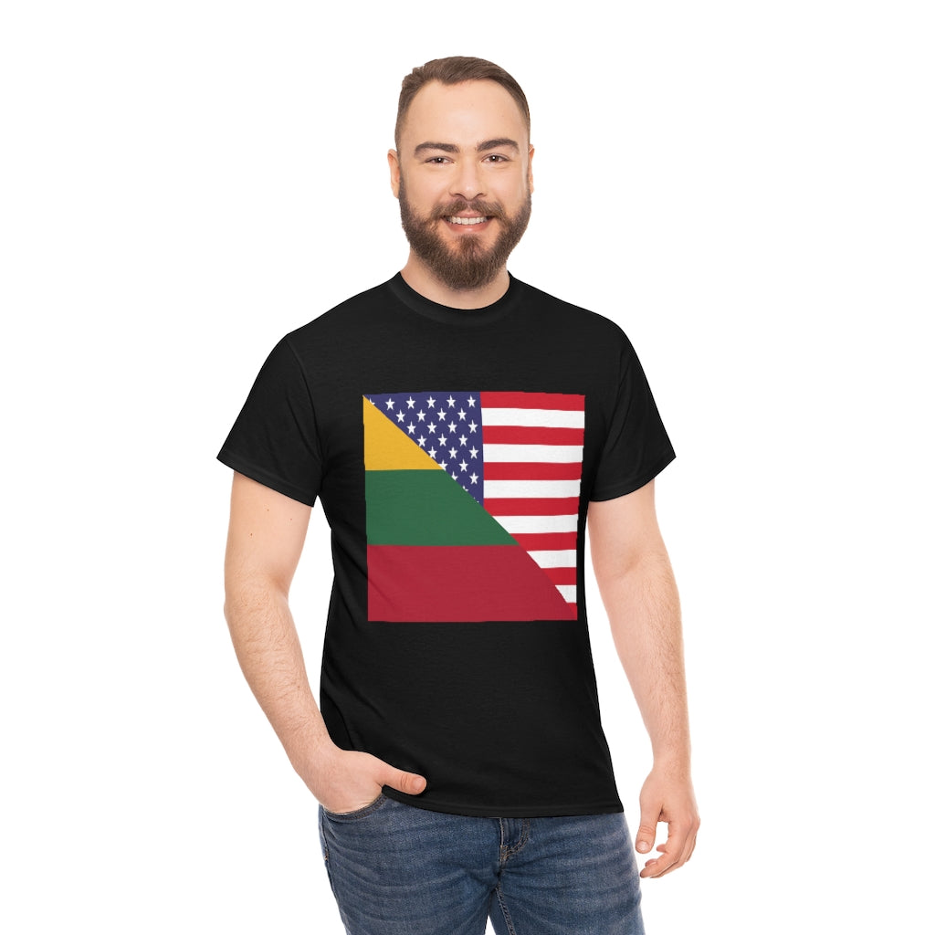 Lithuanian American Flag Unisex Tee Shirt | Lithuania Tshirt