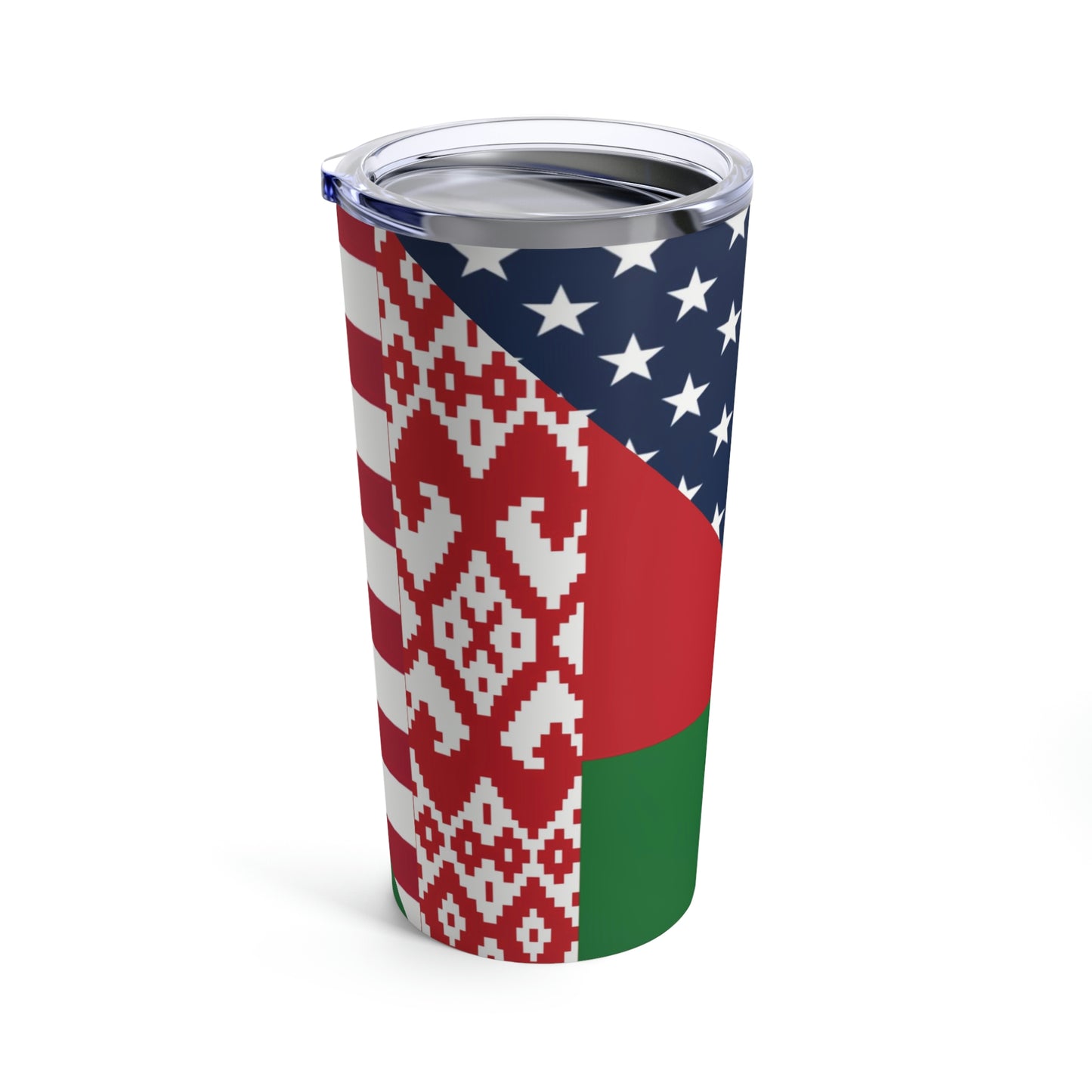 Belarus American Flag Half USA Tumbler 20oz