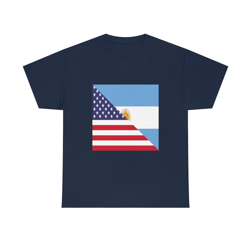 Argentina American Flag Tee Shirt | Argentinian USA Tshirt