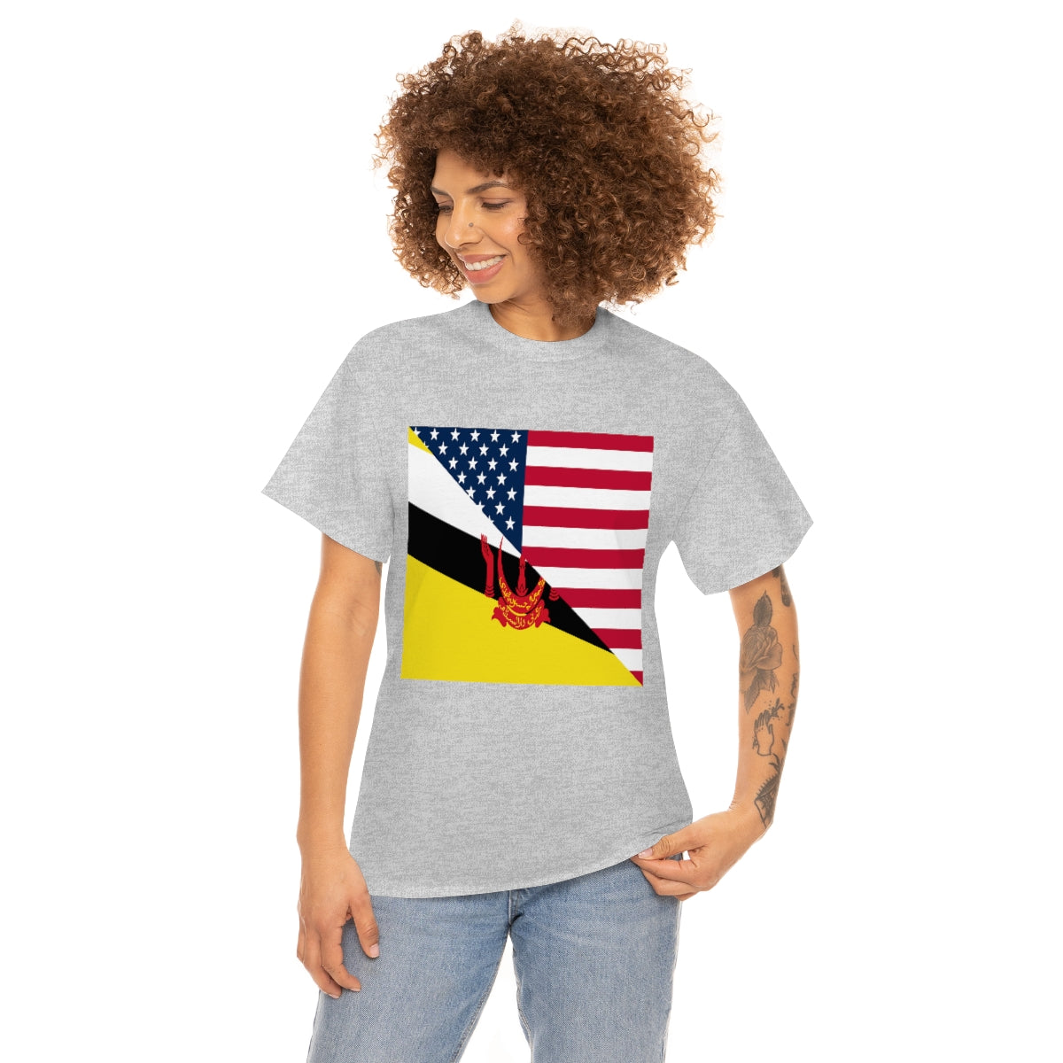 Brunei American Flag Half Bruneian USA T-Shirt | Unisex Tee Shirt